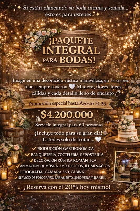 Boda Integral para 60 personas