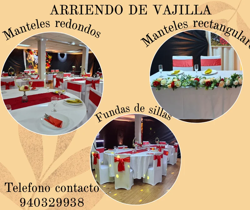 Arriendo de vajillas pamela vasquez alarcon E.I.R.L.