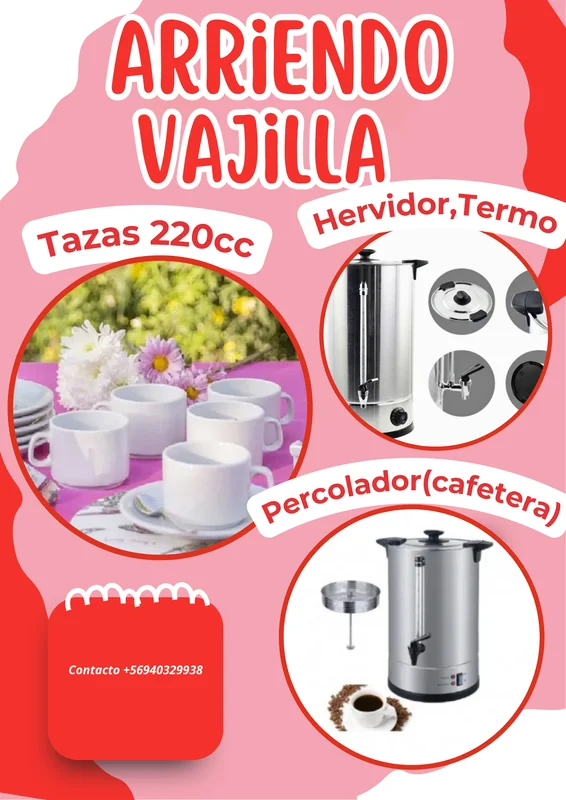 Arriendo de vajillas pamela vasquez alarcon E.I.R.L.