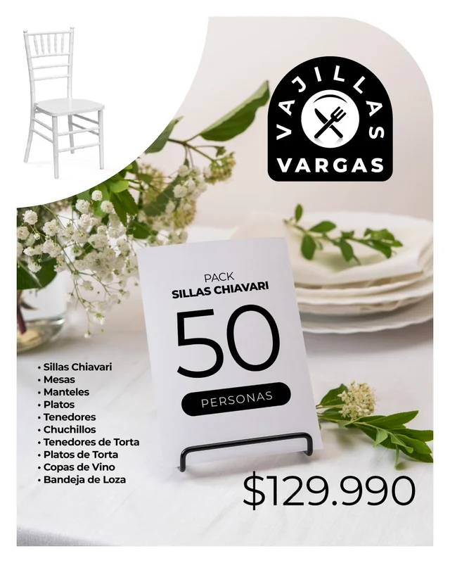 Pack promocional! Sillas Chiavari blancas 