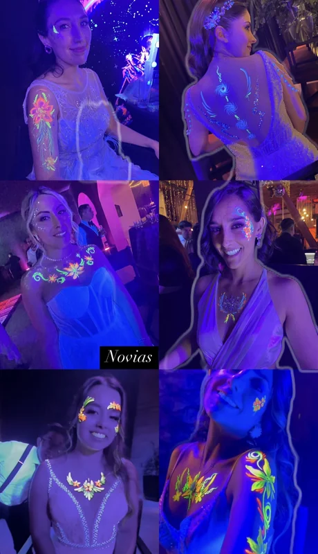 Maquillaje fluor y glitter bar