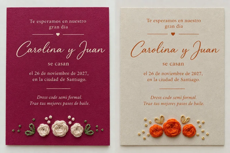 Bordados en papelería