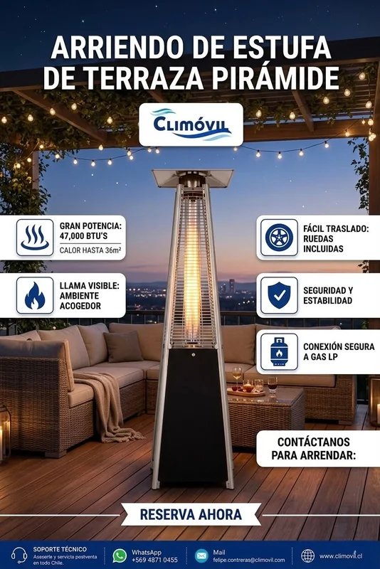 arriendo de estufas, enfriadores, ventiladores, climatización