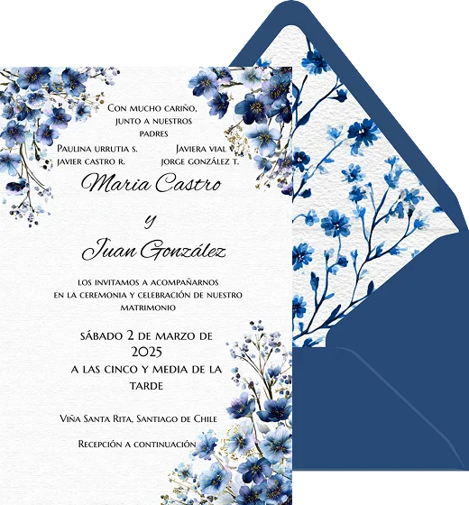 Flores azules y doradas preview