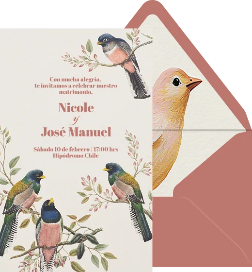 Pajaritos - Plantilla de invitación