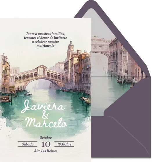 Venecia - Plantilla de invitación