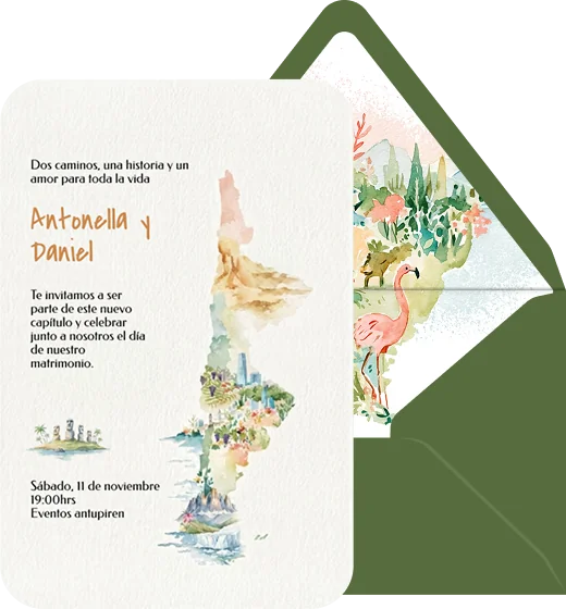 Mapa de Chile - Plantilla de invitación