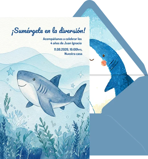 Tiburón - Plantilla de invitación