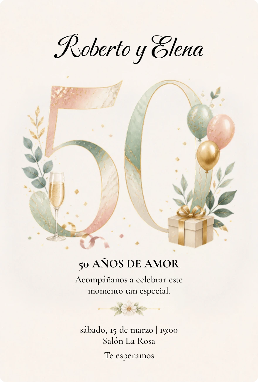 Plantilla popular: Bodas de oro floral