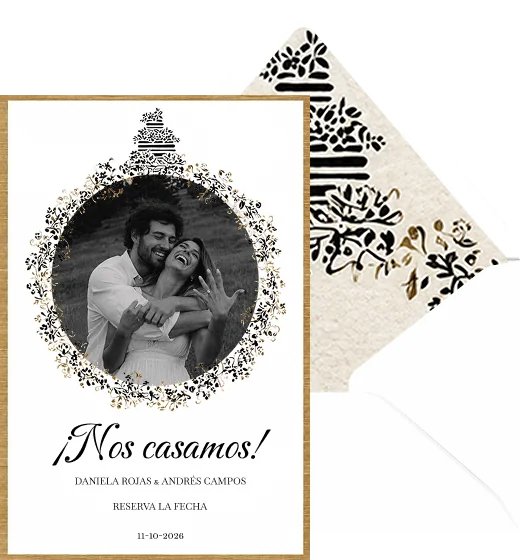 Decoración circular con foto - Plantilla de invitación