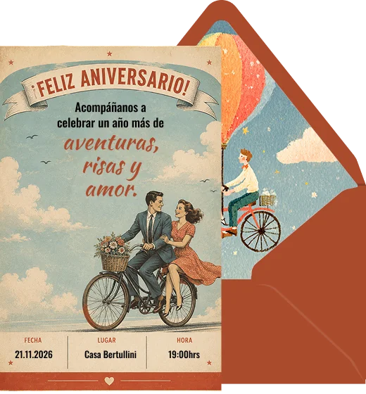 Romance retro - Plantilla de invitación