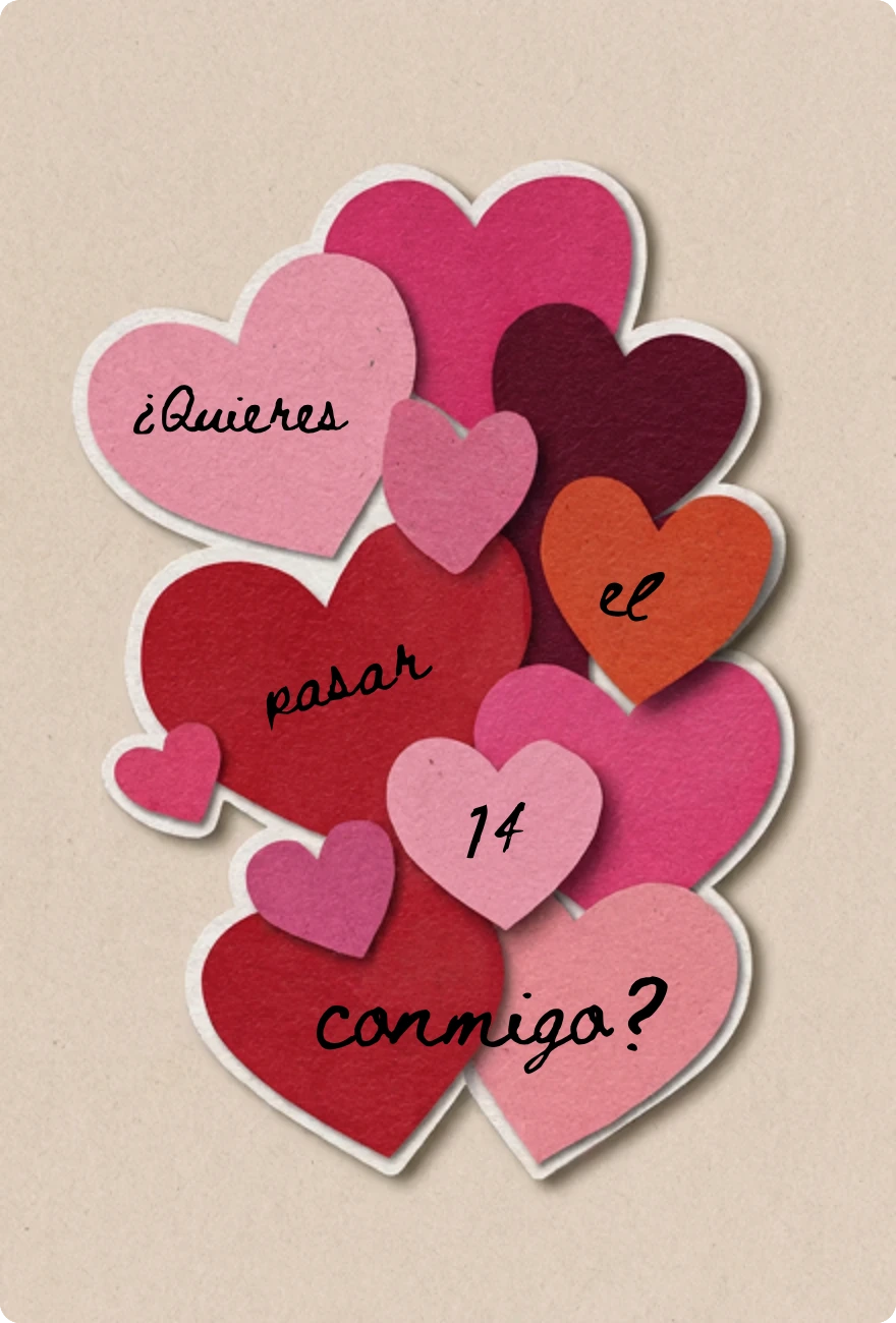 Plantilla popular: Corazones de papel