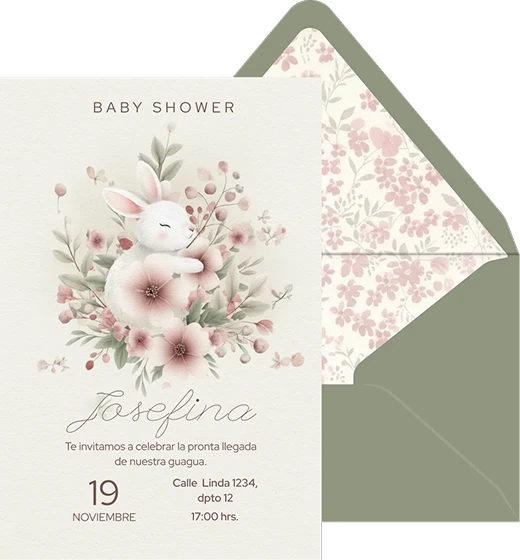 Conejo y flores preview