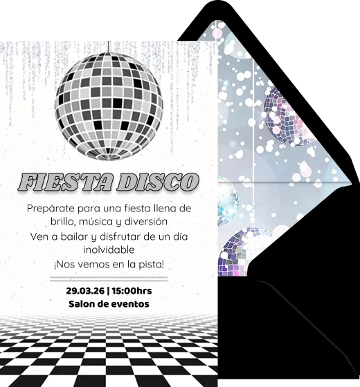 Fiesta Disco - Plantilla de invitación