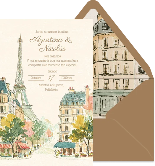 Paris - Plantilla de invitación