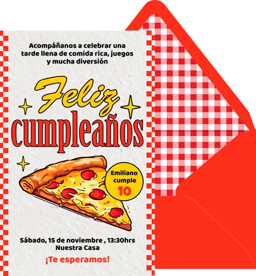 Pizza Party - Plantilla de invitación