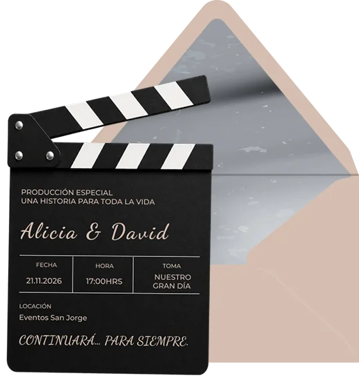 Claqueta de cine - Plantilla de invitación