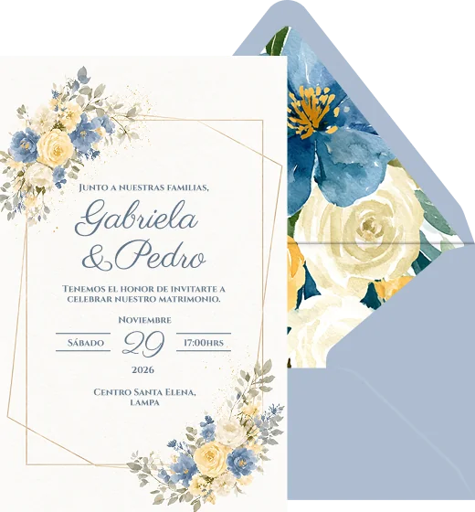 Azul serenity - Plantilla de invitación